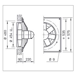 Helios HQD 450/8/4 Axial-Hochleistungsventilator 3-PH 400V, TK, polumschaltbar, Y/YY, 581... HELIOS-00996 4010184009962 (Abb. 1)