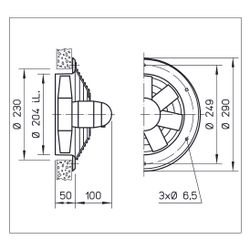 Helios HWW 200/4 Axial-Hochleistungsventilator 1-PH 230V, TK, drehzahlsteuerbar, 520m3/h,... HELIOS-07538 4010184075387 (Abb. 1)