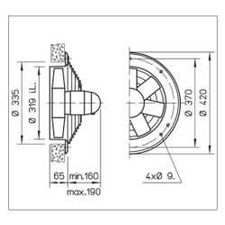 Helios HWD 315/2 Axial-Hochleistungsventilator 3-PH 400V, TK, drehzahlsteuerbar, 4080m3/h... HELIOS-01020 4010184010203 (Abb. 1)