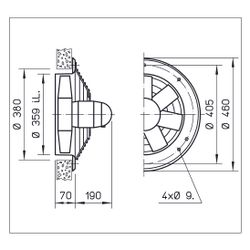 Helios HWW 355/4 Axial-Hochleistungsventilator 1-PH 230V, TK, drehzahlsteuerbar, 2850m3/h... HELIOS-01006 4010184010067 (Abb. 1)