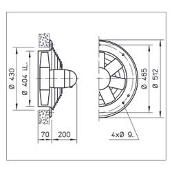 Helios HWW 400/4 Axial-Hochleistungsventilator 1-PH 230V, TK, drehzahlsteuerbar, 4010m3/h... HELIOS-01008 4010184010081 (Abb. 1)