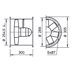 Helios HRFD 250/2 Axial-Hochleistungsventilator 3-PH 400V, TK, drehzahlsteuerbar, 2000m3/... HELIOS-00221 4010184002215 (Abb. 1)