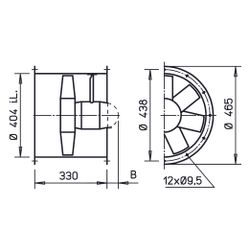 Helios HRFD 400/4 Axial-Hochleistungsventilator 3-PH 400V, TK, drehzahlsteuerbar, 3960m3/... HELIOS-00229 4010184002291 (Abb. 1)