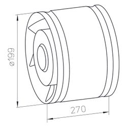 Helios REW 200/4 Rohreinschubventilator DN 200, 1-PH 230V, 30W, 550m3/h, 30W... HELIOS-07504 4010184075042 (Abb. 1)
