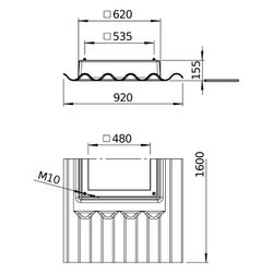 Helios Welldachsockel WDS 355/400, für Welldächer bis 25Grad... HELIOS-01562 4010184015628 (Abb. 1)
