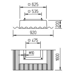 Helios WDS 355/400 Welldachsockel für Welldächer bis 25 Grad... HELIOS-01562 4010184015628 (Abb. 1)