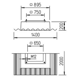 Helios WDS 500/560/630 Welldachsockel für Welldächer bis 25 Grad... HELIOS-01564 4010184015642 (Abb. 1)