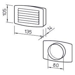 Helios LGK 80 Lüftungsgitter DN 80 Kunststoff, Weiß... HELIOS-00259 4010184002598 (Abb. 1)