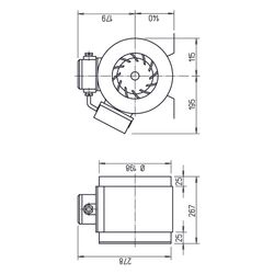 Helios RRK 200 EX Radial-Rohrventilator, 1-PH 230V, DN 200, EX-geschützt II 2G Ex e IIB u... HELIOS-05890 4010184058908 (Abb. 1)