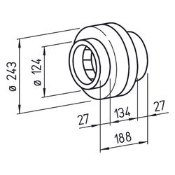 Helios RR 125 C Radial-Rohrventilator, 1-PH 230V zweistufig, DN 125, 439m3/h, 62/40W... HELIOS-05655 4010184056553 (Abb. 1)