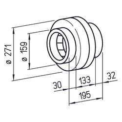 Helios RR 160 B Radial-Rohrventilator, 1-PH 230V zweistufig, DN 160, 497m3/h, 62/40W... HELIOS-05656 4010184056560 (Abb. 1)
