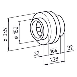 Helios RR 160 C Radial-Rohrventilator, 1-PH 230V zweistufig, DN 160, 842m3/h, 101/64W... HELIOS-05657 4010184056577 (Abb. 1)