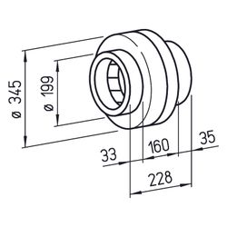Helios RR 200 B Radial-Rohrventilator, 1-PH 230V einstufig, DN 200, 980m3/h, 145W... HELIOS-05659 4010184056591 (Abb. 1)
