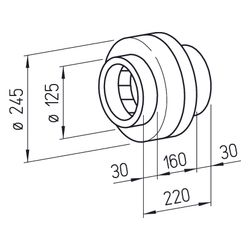 Helios RRK 125 Radial-Rohrventilator, 1-PH 230V, DN 125, Gehäuse aus glasfaserverstärktem... HELIOS-05974 4010184059745 (Abb. 1)