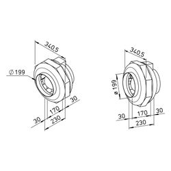 Helios RRK 200 Radial-Rohrventilator, 1-PH 230V, DN 200, Gehäuse aus glasfaserverstärktem... HELIOS-05977 4010184059776 (Abb. 1)