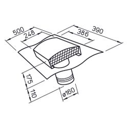 Helios DDF 160 G Dachdurchführung für Rohrdurchmesser DN 160, Dachhaube schiefergrau lack... HELIOS-01849 4010184018490 (Abb. 1)