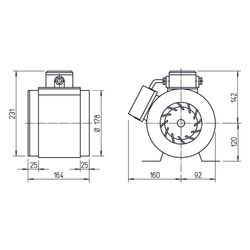 Helios RRK 180 EX Radial-Rohrventilator, 1-PH 230V, DN 180, EX-geschützt II 2G Ex e IIB u... HELIOS-05889 4010184058892 (Abb. 1)