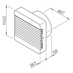 Helios ABV 100 Abluvent Lüftungsgitter, Kunststoff, Alpinweiß... HELIOS-00452 4010184004523 (Abb. 1)