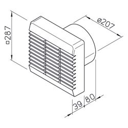 Helios HV 200/4 R Heliovent Unterputzwandeinbauventilator, 1-PH 230V, 450m3/h, 30W, Alpin... HELIOS-00957 4010184009573 (Abb. 1)