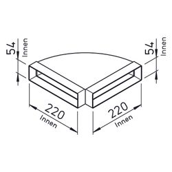 Helios FBH 90 Flachkanal-Bogen horizontal, 90 Grad, Kunststoff Weiß... HELIOS-00629 4010184006299 (Abb. 1)