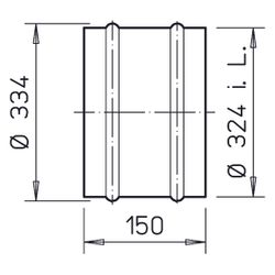 Helios VH 315 Verlängerungshülse DN 315, Länge 15cm, Stahl verzinkt... HELIOS-01344 4010184013440 (Abb. 1)
