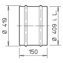 Helios VH 400 Verlängerungshülse DN 400, Länge 15cm, Stahl verzinkt... HELIOS-01346 4010184013464 (Abb. 1)