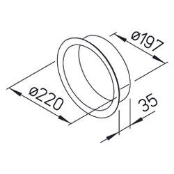 Helios EBR 200 Einbauring für Einbau von Tellerventilen in Blechwände, DN 200, Stahlblech... HELIOS-00956 4010184009566 (Abb. 1)