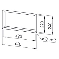 Helios GF 40/20 Gegenflansch rechteckig 440x240mm, Profil 20... HELIOS-06919 4010184069195 (Abb. 1)