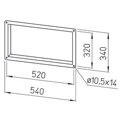 Helios GF 50/30 Gegenflansch rechteckig 540x340mm, Profil 20... HELIOS-06921 4010184069218 (Abb. 1)