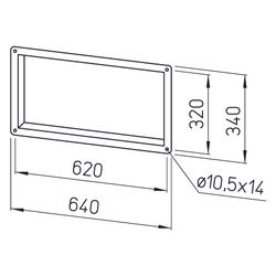 Helios GF 60/30 Gegenflansch rechteckig 640x340mm, Profil 20... HELIOS-06922 4010184069225 (Abb. 1)