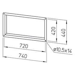Helios GF 70/40 Gegenflansch rechteckig 740x440mm, Profil 20... HELIOS-06924 4010184069249 (Abb. 1)