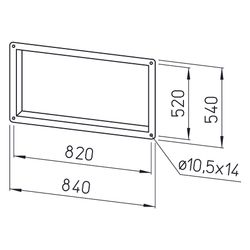 Helios GF 80/50 Gegenflansch rechteckig 840x540mm, Profil 20... HELIOS-06925 4010184069256 (Abb. 1)