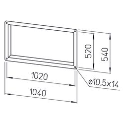 Helios GF 100/50 Gegenflansch rechteckig 1040x540mm, Profil 20... HELIOS-06926 4010184069263 (Abb. 1)