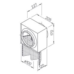 Helios LFBR 100 Coarse 70 Prozent Luftfilter-Box, DN 100... HELIOS-08576 4010184085768 (Abb. 1)