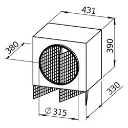 Helios Luftfilter-Box LFBR 315 Coarse 70 Prozent, DN 315... HELIOS-08581 4010184085812 (Abb. 1)