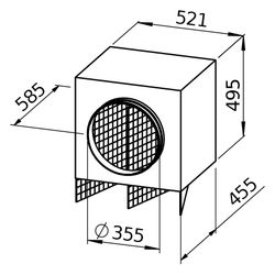 Helios Luftfilter-Box LFBR 355 Coarse 70 Prozent, DN 355... HELIOS-08583 4010184085836 (Abb. 1)
