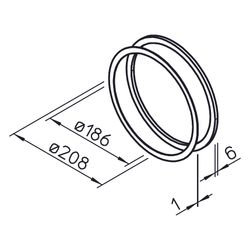 Helios DR 150 Distanzringe DN 150 zur Unterfütterung von 2-35mm, 10 Stück... HELIOS-05114 4010184051145 (Abb. 1)