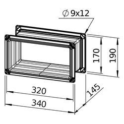 Helios Flexible Verbindung VS 30/15, rechteckig, 340x145x190mm, mit Flanschen... HELIOS-06928 4010184069287 (Abb. 1)