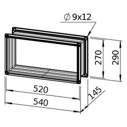 Helios Flexible Verbindung VS 50/25 EX, rechteckig, 540x145x290mm, mit Flanschen, für EX-... HELIOS-00265 4010184002659 (Abb. 1)