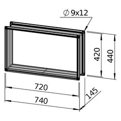 Helios Flexible Verbindung VS 70/40 EX, rechteckig, 740x145x440mm, mit Flanschen, für EX-... HELIOS-00269 4010184002697 (Abb. 1)
