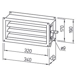 Helios JVK 30/15 Jalousieklappe 340x120x190mm, Stahlblech verzinkt... HELIOS-06927 4010184069270 (Abb. 1)