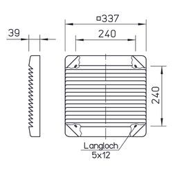 Helios LF 250 Luftfilter G2, DN 250, Kunststoff, Lichtgrau... HELIOS-00744 4010184007449 (Abb. 1)