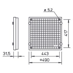 Helios LF 400 Luftfilter G2, DN 400, Kunststoff, Lichtgrau... HELIOS-00747 4010184007470 (Abb. 1)