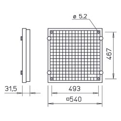 Helios LF 450/500 Luftfilter G2, DN 450, Kunststoff, Lichtgrau... HELIOS-00748 4010184007487 (Abb. 1)