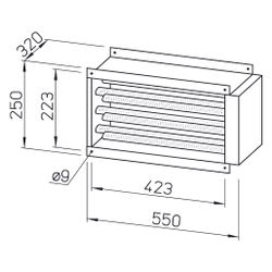Helios EHR-K 15/40/20 Elektro-Heizregister 15,0kW, 400V, mind. Volumenstrom 430m3/h, für ... HELIOS-08703 4010184087038 (Abb. 1)