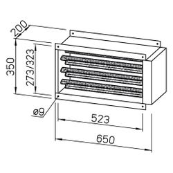 Helios EHR-K 8/50/25-30 Elektro-Heizregister 7,8kW, 400V, mind. Volumenstrom 10m3/h, für ... HELIOS-08704 4010184087045 (Abb. 1)