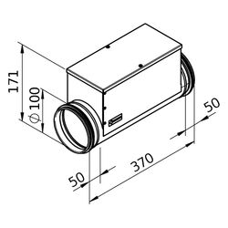 Helios Elektro-Heizregister EHR-R 0,4/100, 400W, 230V, Mindestvolumenstrom 45m3/h, DN 100... HELIOS-08708 4010184087083 (Abb. 1)
