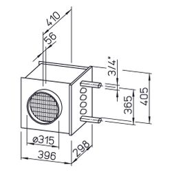 Helios WHR 315 Warmwasser-Heizregister für Rohrdurchmesser DN 315... HELIOS-09484 4010184094845 (Abb. 1)