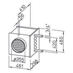 Helios WHR 355 Warmwasser-Heizregister für Rohrdurchmesser DN 355... HELIOS-08790 4010184087908 (Abb. 1)
