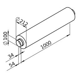 Helios Rohrschalldämpfer FSD 100 flexibel, Länge 1m, DN 100... HELIOS-00676 4010184006763 (Abb. 1)